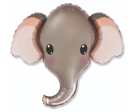 Foil balloon 24" FX - Elephant (gray),  unpacked (flat)